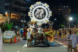 Escolas de samba se apresentam no desfile de Carnaval em Bertioga