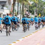 Ciclistas participam de passeio ciclístico em Bertioga