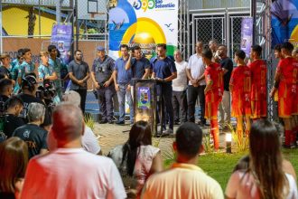 Complexo esportivo da Enseada em São Sebastião após revitalização com nova estrutura