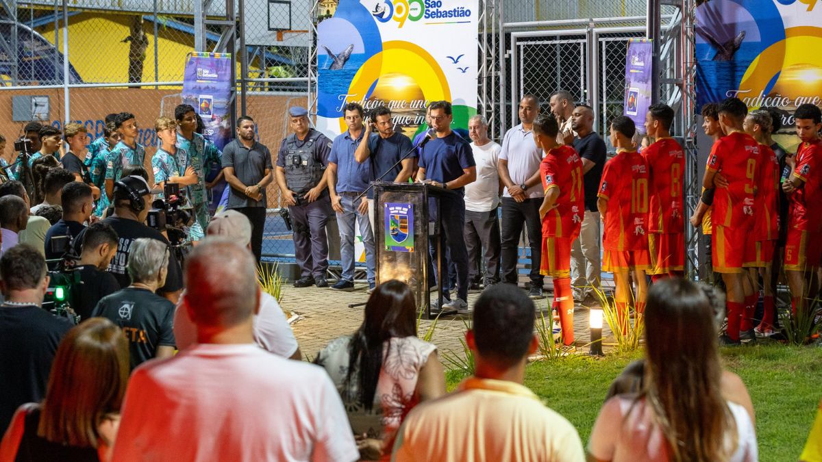 Complexo esportivo da Enseada em São Sebastião após revitalização com nova estrutura