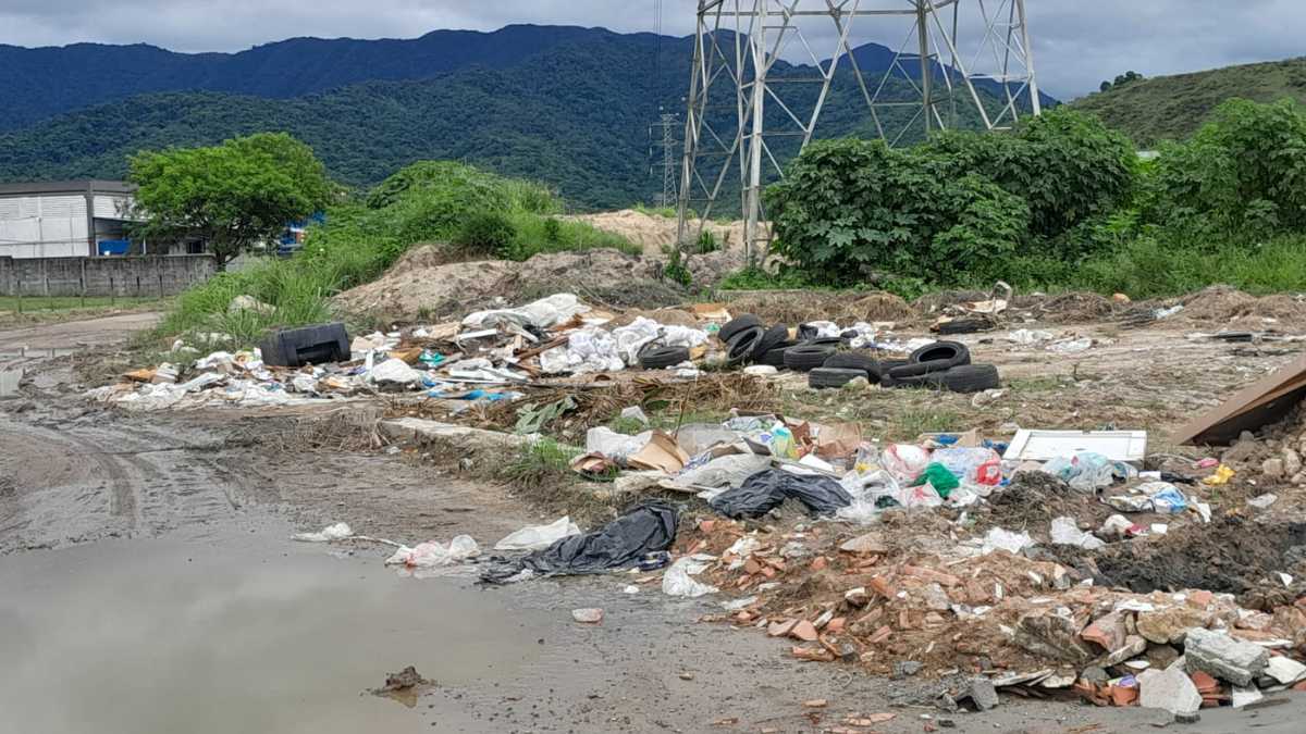 Equipe da Prefeitura de Caraguatatuba durante ação de fiscalização contra descarte irregular de resíduos