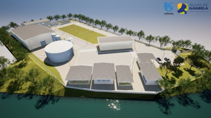 Vista do sistema de produção Água Branca em Ilhabela, onde será instalada a primeira usina de dessalinização do estado de São Paulo pela Sabesp