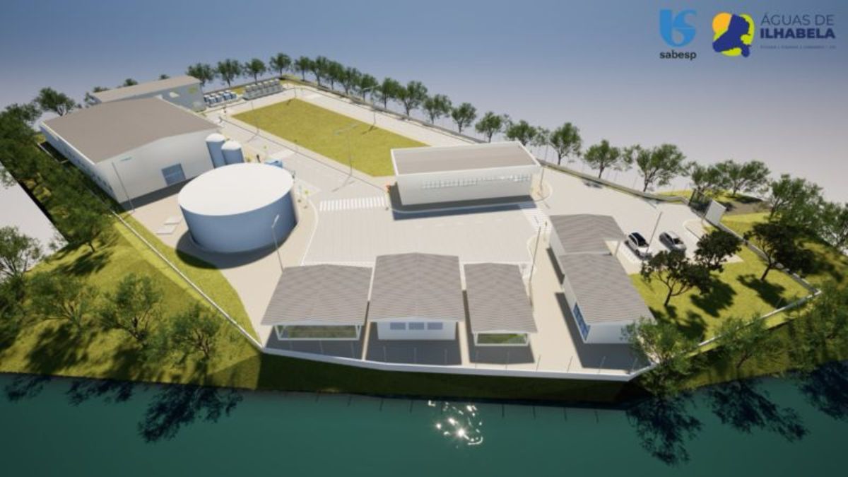 Vista do sistema de produção Água Branca em Ilhabela, onde será instalada a primeira usina de dessalinização do estado de São Paulo pela Sabesp