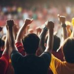 Torcedores durante partida de futebol