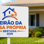 Divulgação do 1º Feirão da Casa Própria de Bertioga 2026, realizado em agosto na Tenda de Eventos