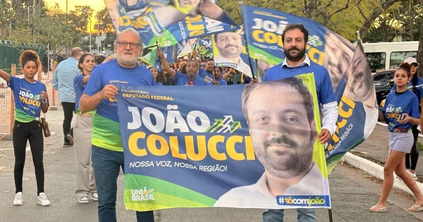João Colucci, vice-prefeito de Ilhabela, durante convenção do União Brasil na Alesp