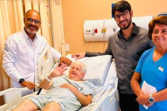 Antônia Francisca de Oliveira, de 114 anos, paciente submetida a cirurgia de fratura de fêmur no Recife
